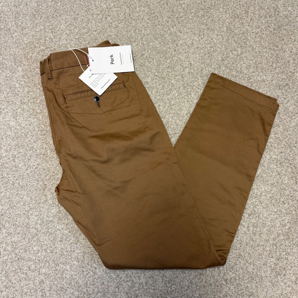Perk Feel Good Chinos Mens 31x30 Slim Fit Stretch Huckberry Brown‎ NWT $119